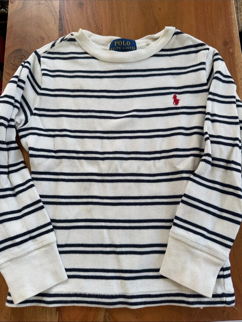 Ralph Lauren Striped Long Sleeve Ribbed Long-Sleeve Shirt